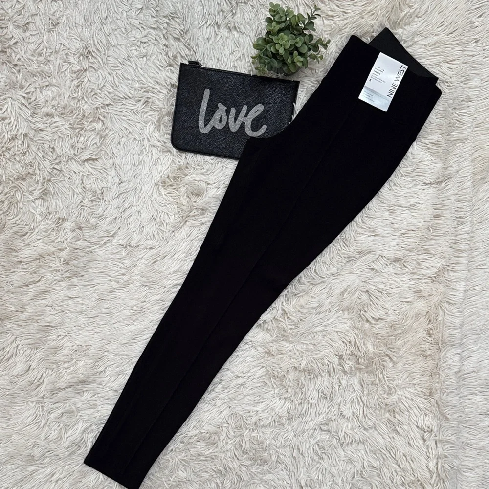 Nine West Stretch Knit Smoothing Leggings 💗 Black - Picture 3 of 12